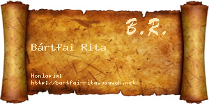 Bártfai Rita névjegykártya