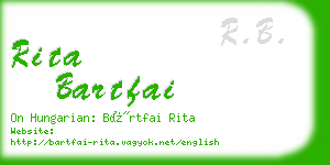 rita bartfai business card